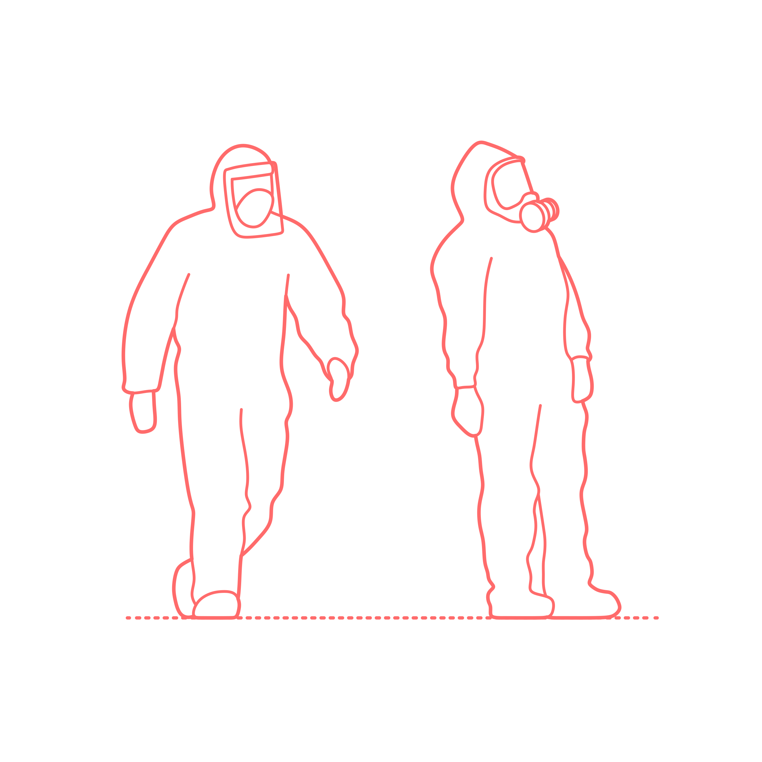 Humans Outbreak Disinfection Workers Standing Svg Line Art Free Vectors